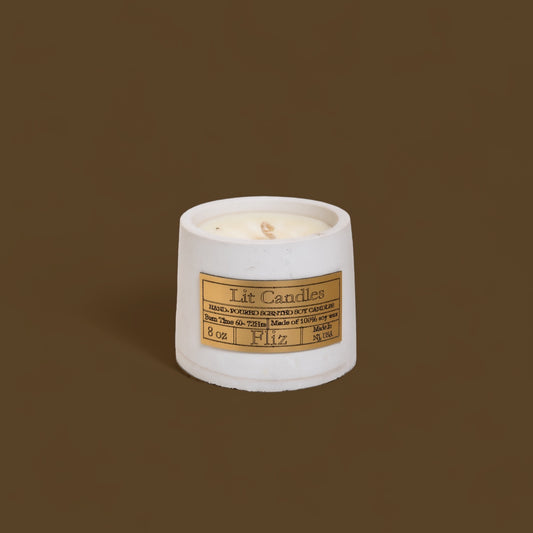 Luxury candle in a concrete vessel 8oz